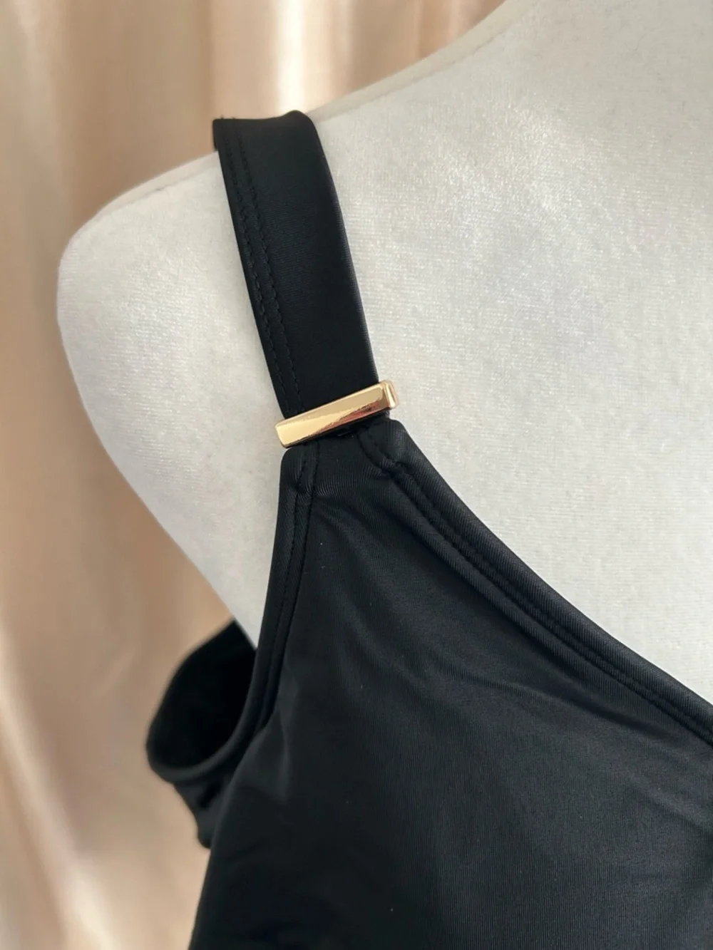 New Susan Graver Soleil Tiered Tankini with Skirt & Brief Black size 14